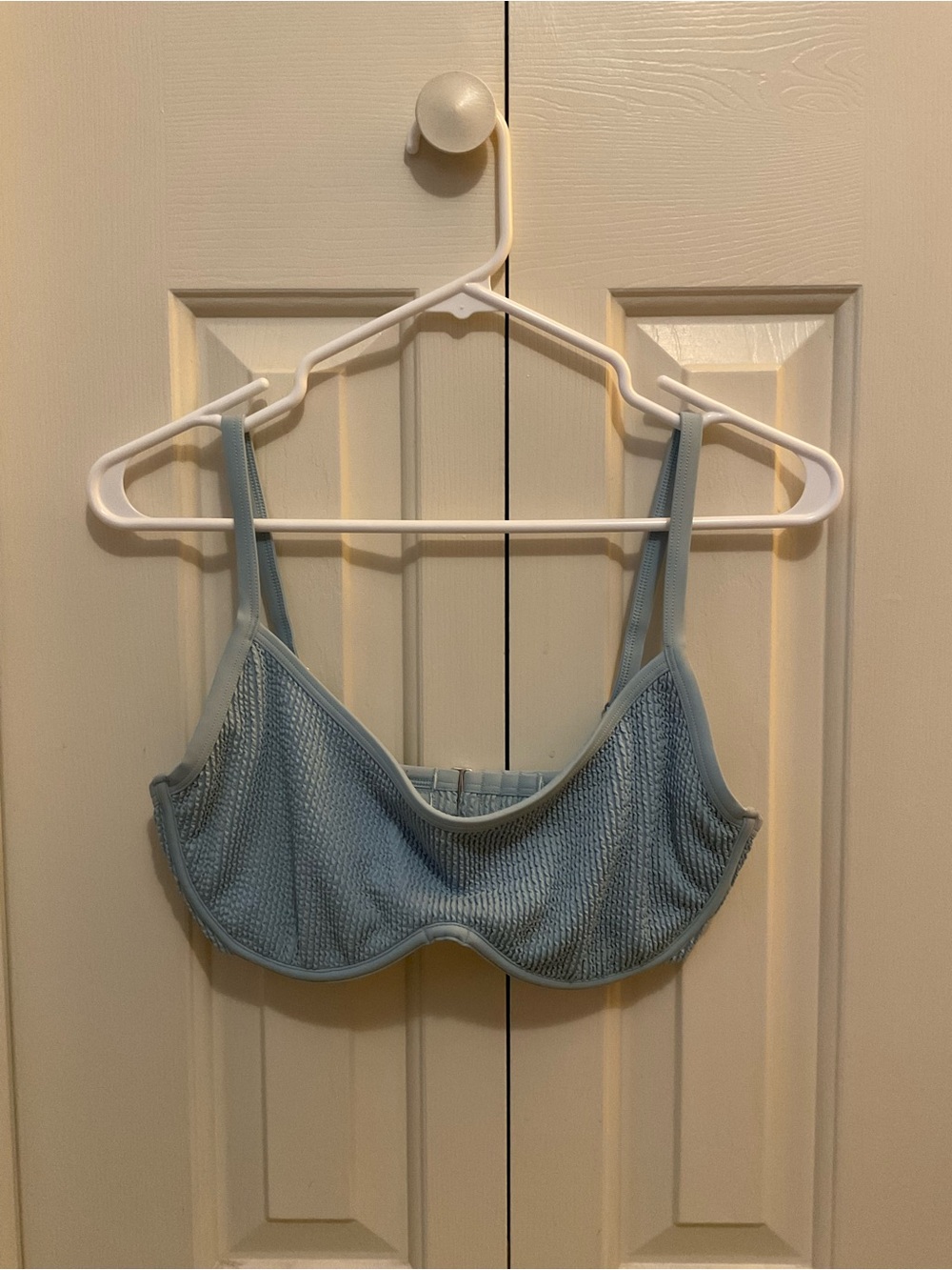 Abercrombie | Curve Love Underwire Bikini Top (Small) | Light Blue Ribbed